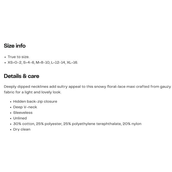 For Love & Lemons Cream Snowflake Daisy Lace & Sequin Mesh Midi Dress Medium - Picture 14 of 14